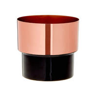 BLUMENTOPF Bakir aus Kupfer mit Schwarz Ø13,5/13 cm - Kupferfarben, Metall (13.5/13.5/13.5cm) - LaLe Living
