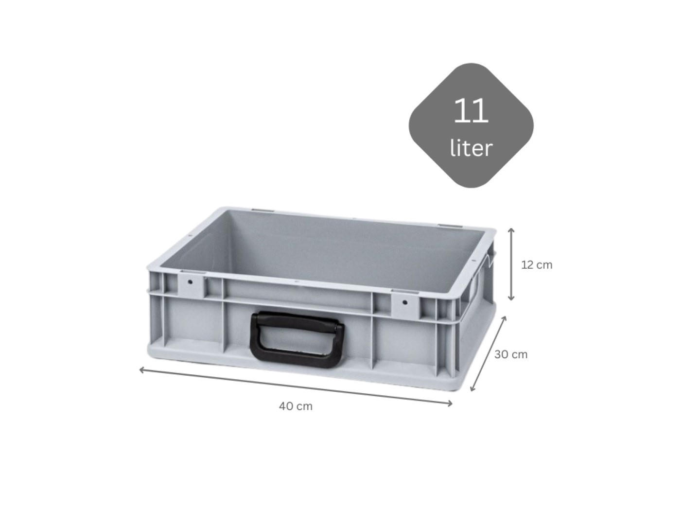 EUROBOX Nextgen Portable Uno 12x30x40cm 11 Liter - Grau, Kunststoff (30/13.5/40cm) - PROREGAL