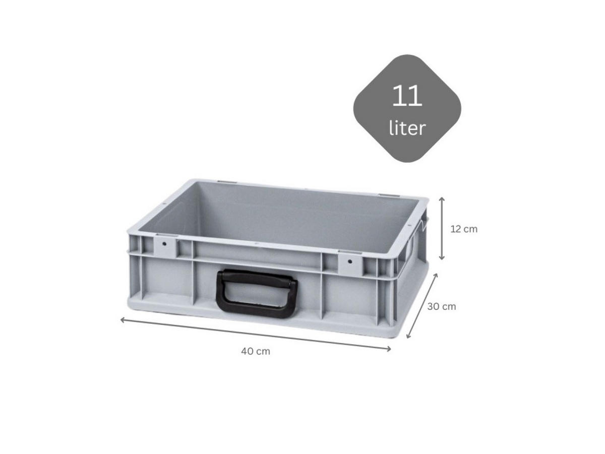 EUROBOX Nextgen Portable Uno 12x30x40cm 11 Liter - Grau, Kunststoff (30/13.5/40cm) - PROREGAL