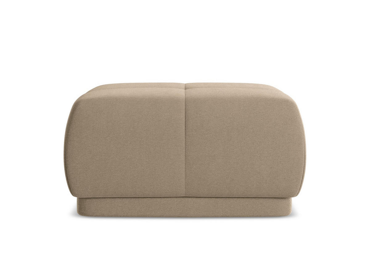 POUF Samt Stoff Beige - Beige/Creme, Kunststoff/Textil (60/35/60cm) - Makamii