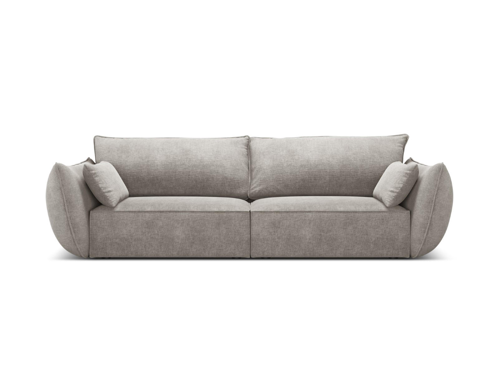 SOFA Kaelle aus Chenille-Stoff hellgrau 3 Sitzplätze - Hellgrau, Textil (100/85/208cm) - Micadoni