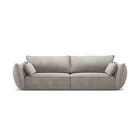 SOFA Kaelle aus Chenille-Stoff hellgrau 3 Sitzplätze - Hellgrau, Textil (100/85/208cm) - Micadoni