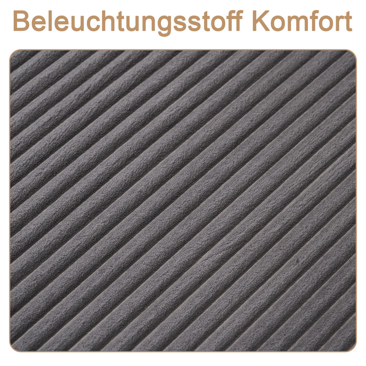 RELAXSOFA Cordstoff ergonomisch und ohne Montage 177/122/92 cm Grau - Grau, Textil (122/92/177cm) - Redom