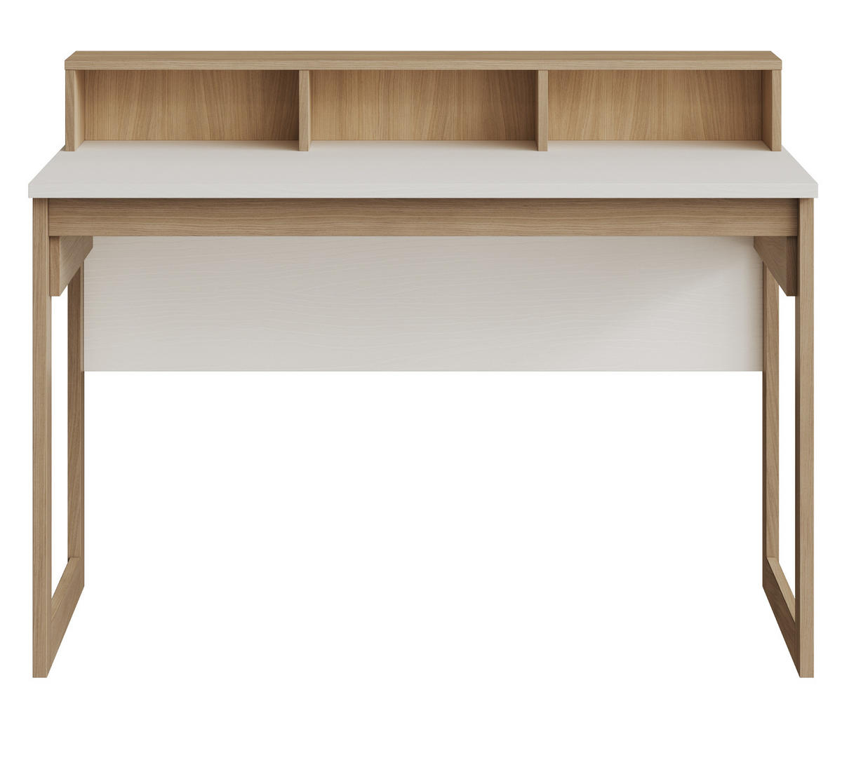 SCHREIBTISCH weiß und Eiche, Laptoptisch skandinavisch 120 cm - Eichefarben/Weiß, Holzwerkstoff (60/120/91cm) - Furn.Design