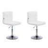 DREHSTUHL 2er Set Lederlook weiß - Chromfarben/Weiß, Textil/Metall (44/74/49cm) - CLP