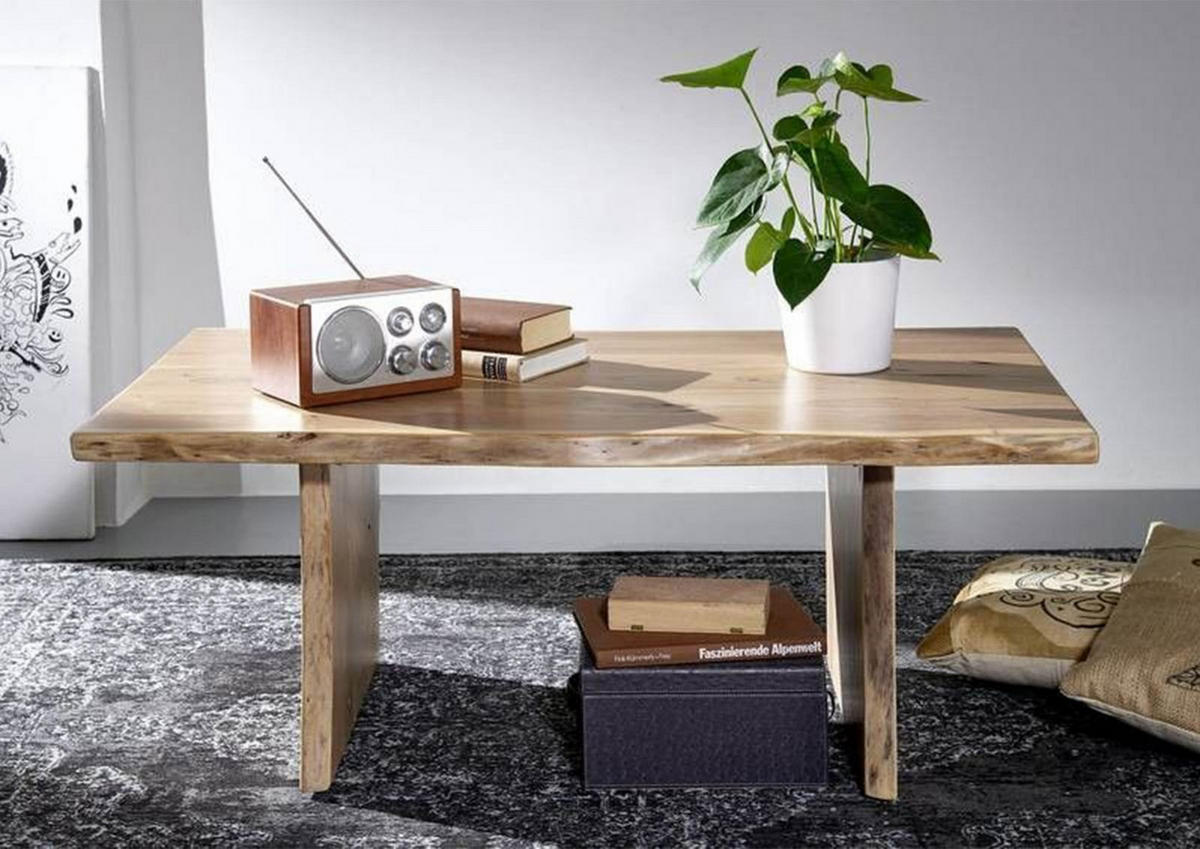 COUCHTISCH Akazie 120x70x45 natur lackiert PURE ACACIA #305 - Braun, Holz (120/70/45cm) - Massivmoebel24