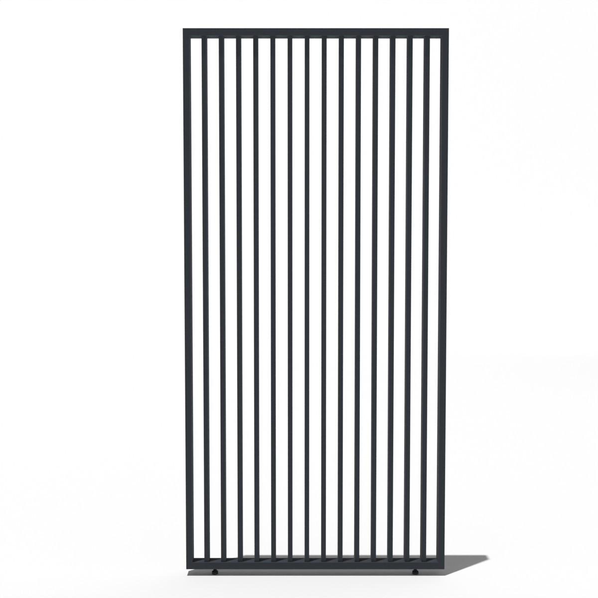 LAMELLENWAND für Pergola vertikal aus Aluminium 93cm grau - Anthrazit, Metall (93/234/6cm) - WEIDE