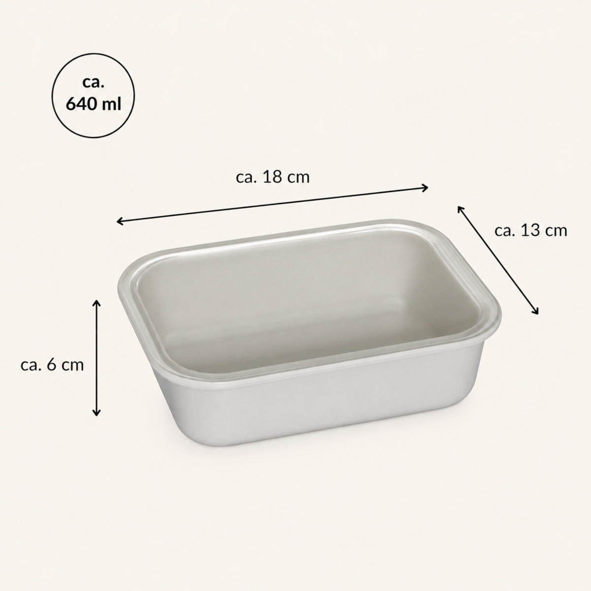 FRISCHHALTEDOSE LUND Meal Cube grau 640 ml - Grau, Glas (13/6/18cm) - Mulex