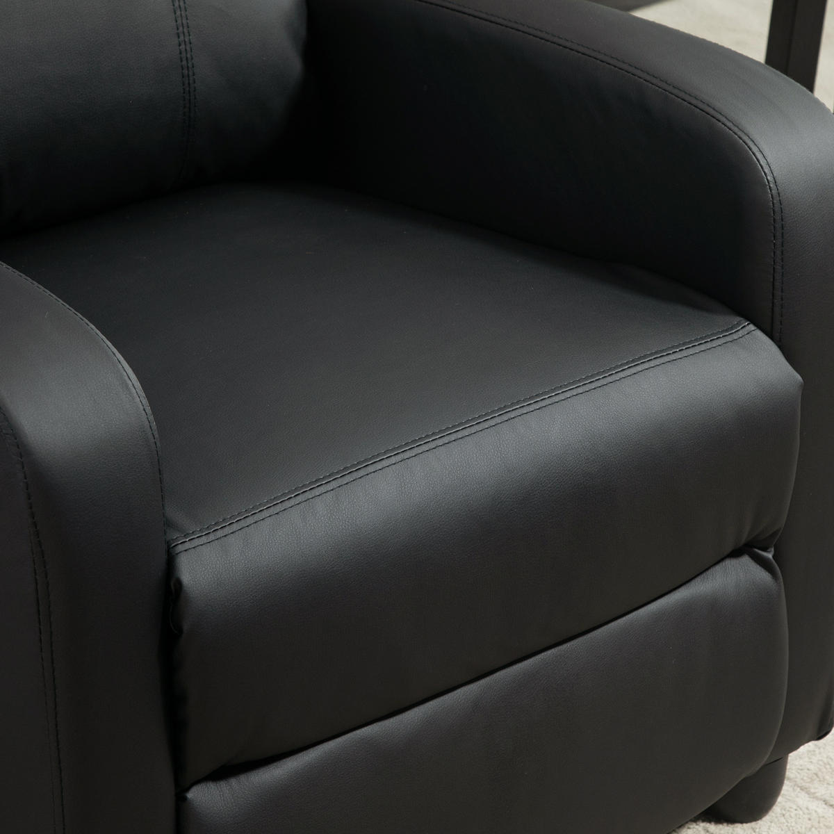 MASSAGESESSEL mit Liegefunktion, Relaxsessel mit Massagefunktion, Fernsehsessel - Schwarz, Leder/Kunststoff (88/98/68cm) - HOMCOM