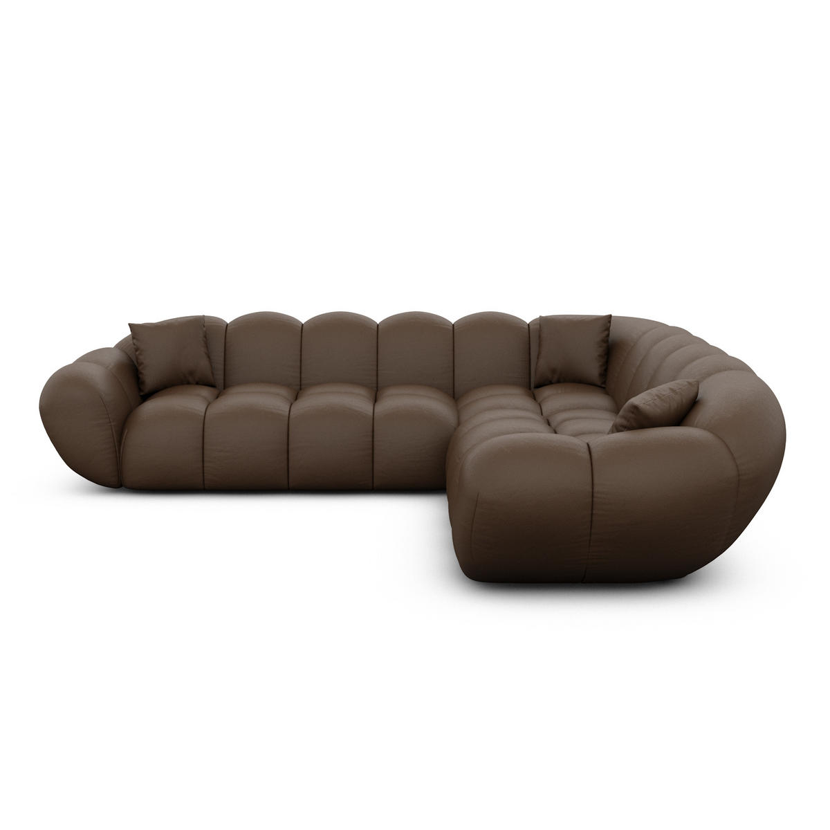 ECKSOFA Liva Dunkelbraun Echtleder - Dunkelbraun, Leder (258/258cm) - VAROYAL