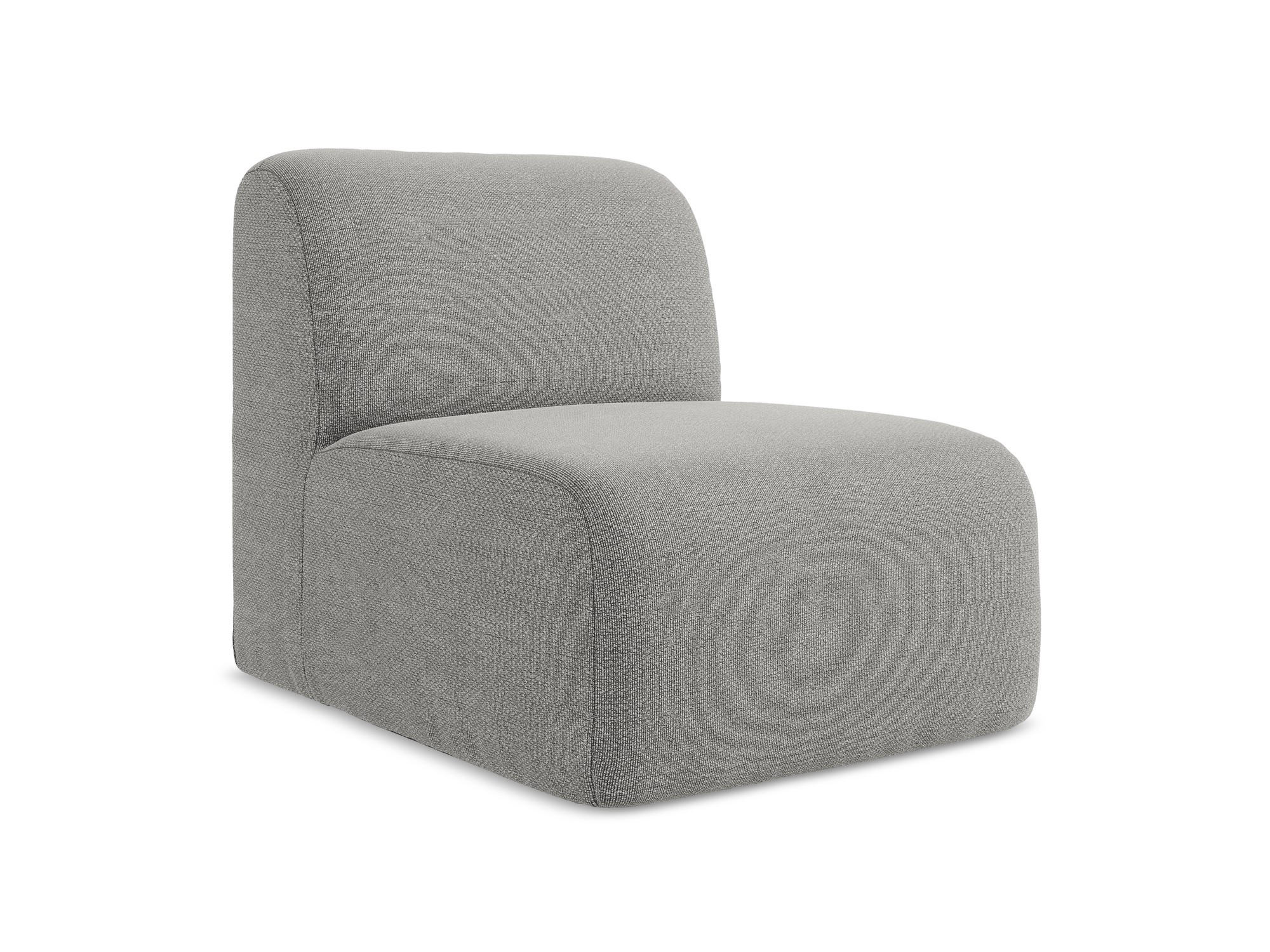 SOFAELEMENT Bouclé Stoff Grau - Hellgrau/Schwarz, Holzwerkstoff/Kunststoff (70/75/94cm) - Makamii