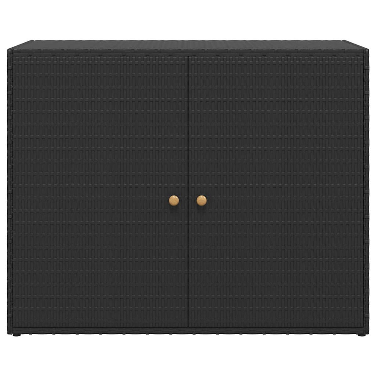 GARTENSCHRANK Schwarz 100/55,5/80 Cm Poly Rattan - Schwarz, Holzwerkstoff (55.5/80/100cm) - vidaXL