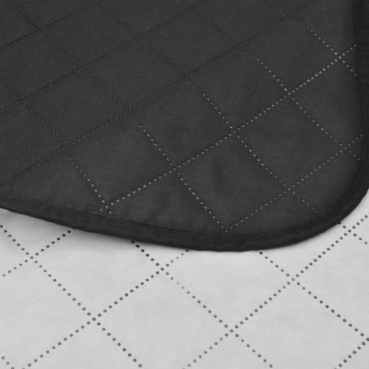 TAGESDECKE 220/240 cm aus Polyester Schwarz, Weiß - Schwarz, Textil (220/240cm) - vidaXL