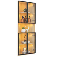 VITRINE 62/32/160 cm aus MDF mit LED-Beleuchtung Eichefarben - Eichefarben, Holzwerkstoff (62/160/32cm) - Modenvie