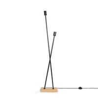 STEHLEUCHTE Iks Fl - Schwarz/Naturfarben, Metall (26/15/127cm) - Paco Home