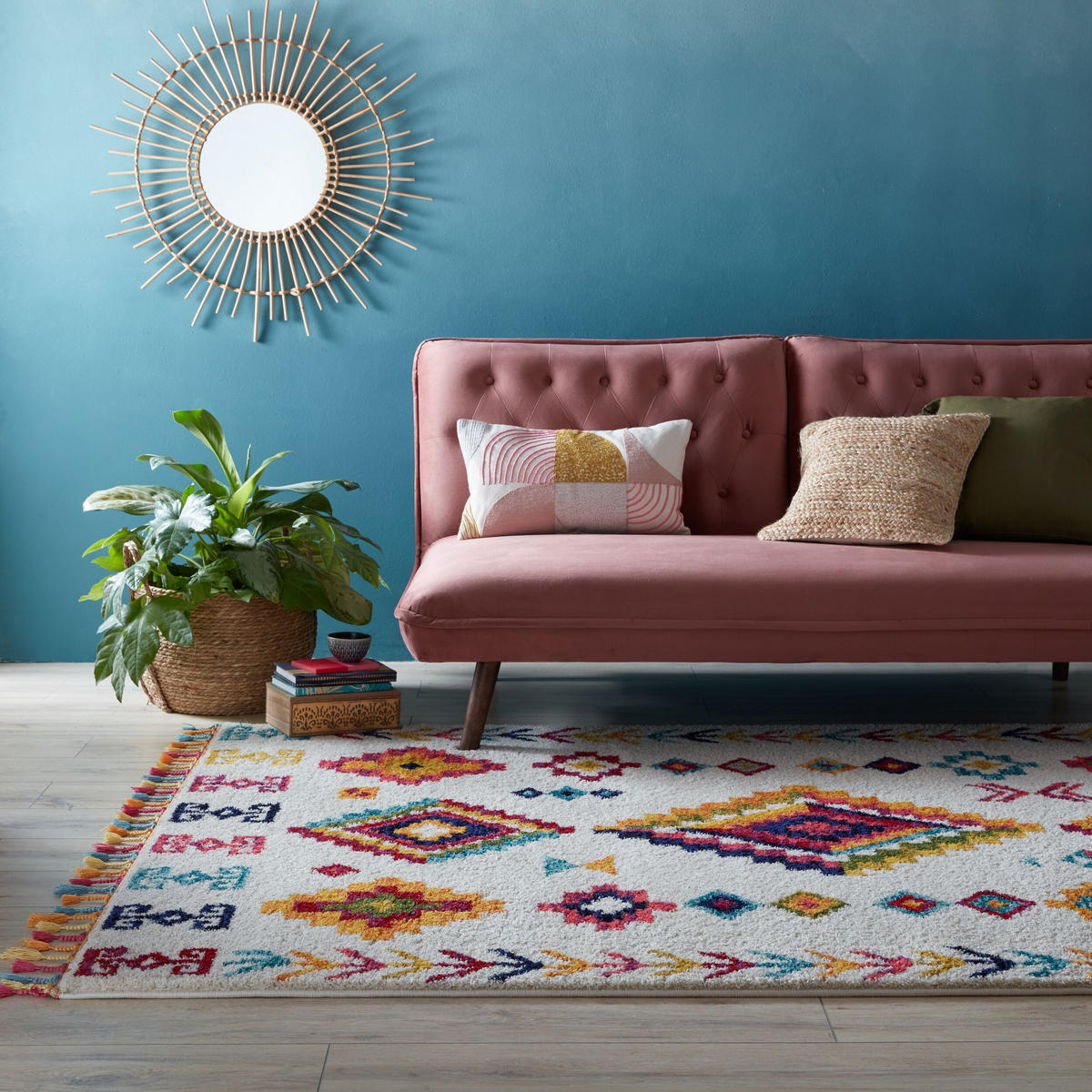 TEPPICH Hochflor Berber-Design, Farbakzente ARUN LIZ, Multi 80x150 cm - Multicolor, Textil (80/150cm) - KADIMA DESIGN