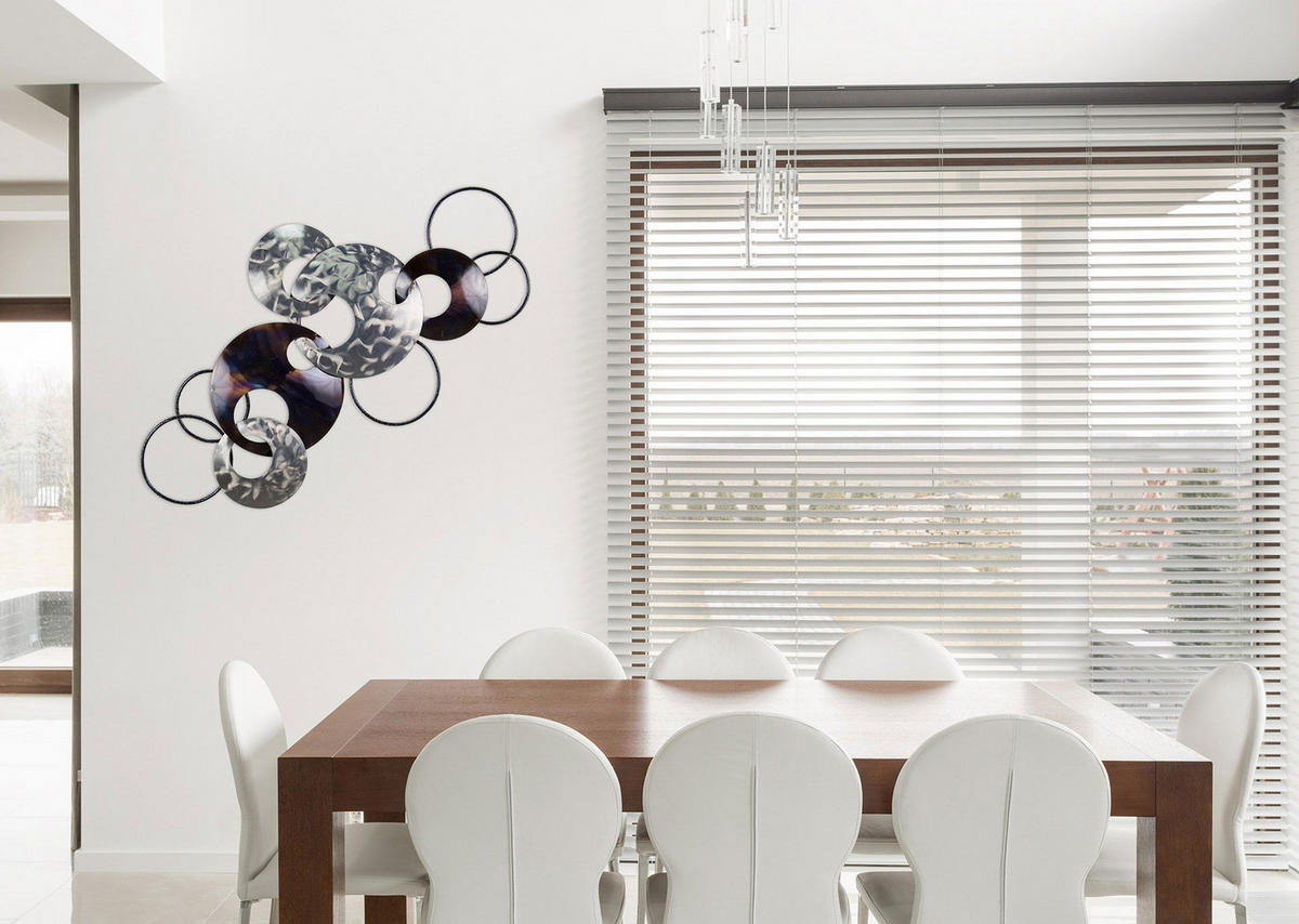 WANDDEKO Silber 106/56 cm - Silberfarben/Braun, Metall (1.92/56/8cm) - KUNSTLOFT