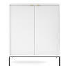 HIGHBOARD Vellore Weiß 104 cm - Goldfarben/Schwarz, Holzwerkstoff/Metall (104/125/39cm) - Selsey