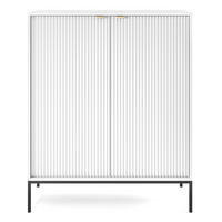 HIGHBOARD Vellore Weiß 104 cm - Goldfarben/Schwarz, Holzwerkstoff/Metall (104/125/39cm) - Selsey