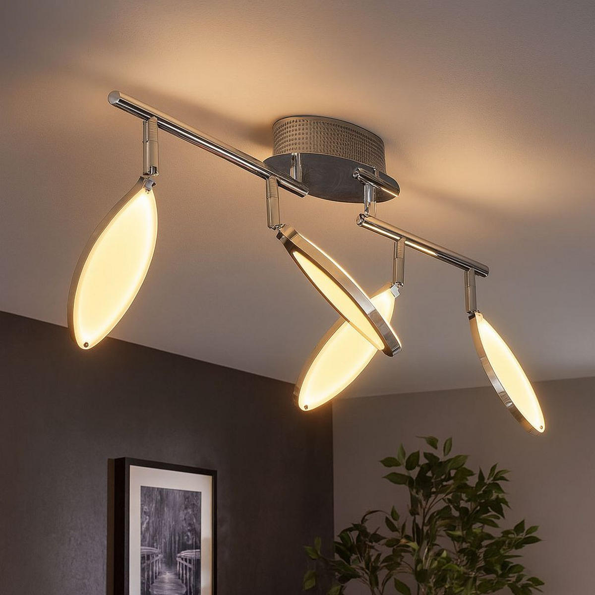 LED DECKENLEUCHTE Charlize Chrom Silber - Silberfarben, Metall (87/20/29cm) - Wofi