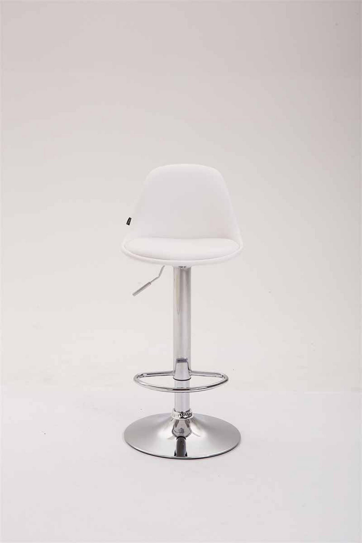 BARHOCKER Kilian, Gestell Metall in Chromoptik, Vollgepolstert Kunstleder Weiß - Chromfarben/Weiß, Kunststoff/Textil (39/100/43cm) - TPFLiving