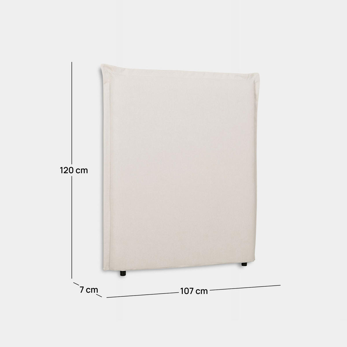 CABECERO INDIVIDUAL Louise Beige 107 cm x 120 cm - Beige, Textil (107/7cm) - Klast Home