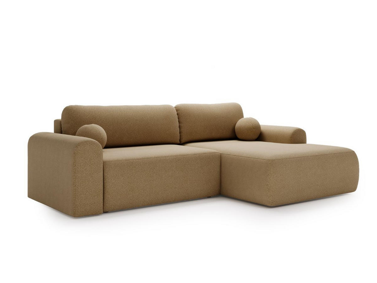 ECKSOFA Savana Hellbraun Rechts - Hellbraun, Holz/Textil (177/257cm) - Graingold