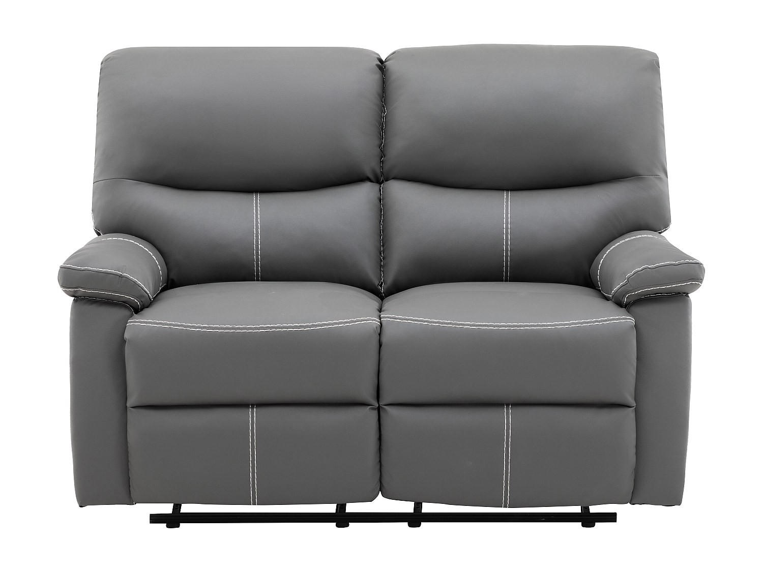 RELAXSOFA - 2 Personen - kunstleder - grau Canby - Grau, Leder (133/95/90cm) - Vente-Unique