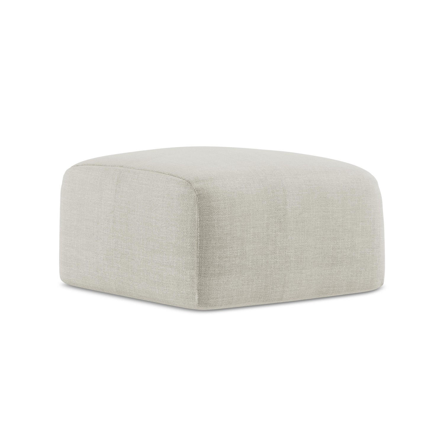 POUF Strukturstoff Beige - Hellbraun/Schwarz, Holzwerkstoff/Kunststoff (65/40/65cm) - LaMiaSofa