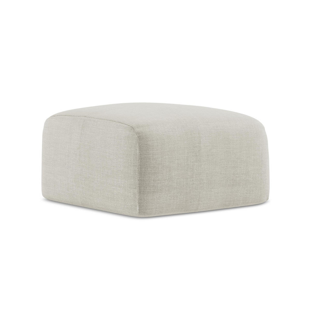 POUF Strukturstoff Beige - Hellbraun/Schwarz, Holzwerkstoff/Kunststoff (65/40/65cm) - LaMiaSofa