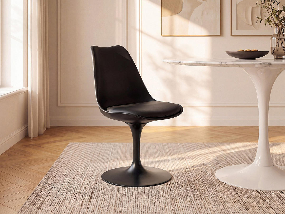 STUHL - 49 cm x 56.5 cm - plastik - schwarz Xafy - Schwarz, Kunststoff (49/82/56.5cm) - Vente-Unique