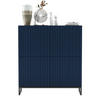 KOMMODE Elpis 4D Marineblau Matt mit metallrahmen Glamour 112 cm - Blau/Schwarz, Holzwerkstoff/Metall (112/126/36.5cm) - Meble Lindner