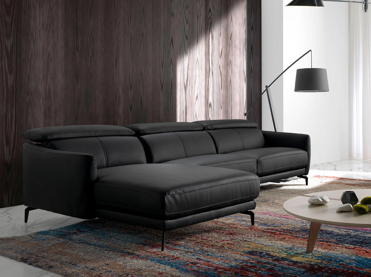 ECKSOFA Schwarz 283/174/94 cm - Schwarz, Leder (283/174cm) - ANGEL CERDA