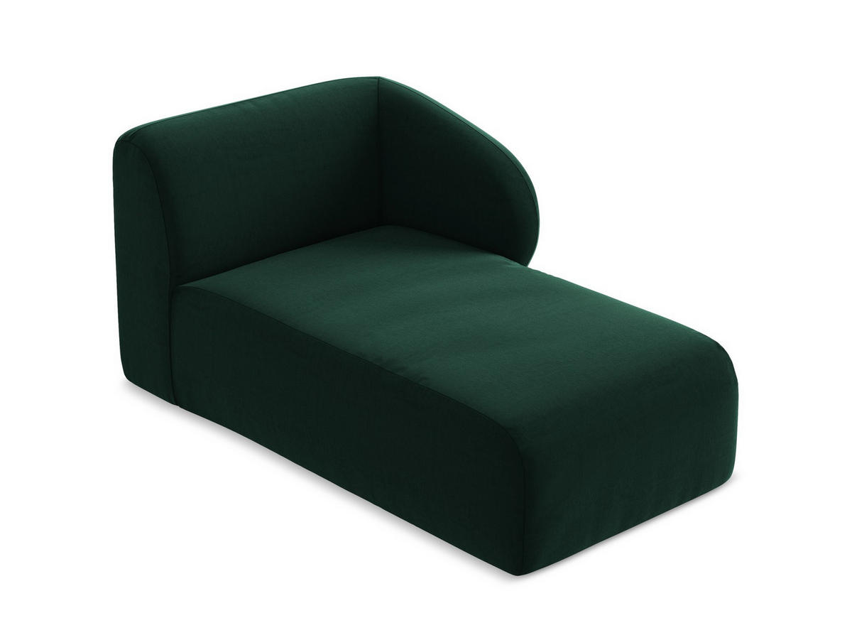 SOFAELEMENT Rechts Samt Stoff Grün - Dunkelgrün/Schwarz, Holzwerkstoff/Kunststoff (91/75/166cm) - Makamii