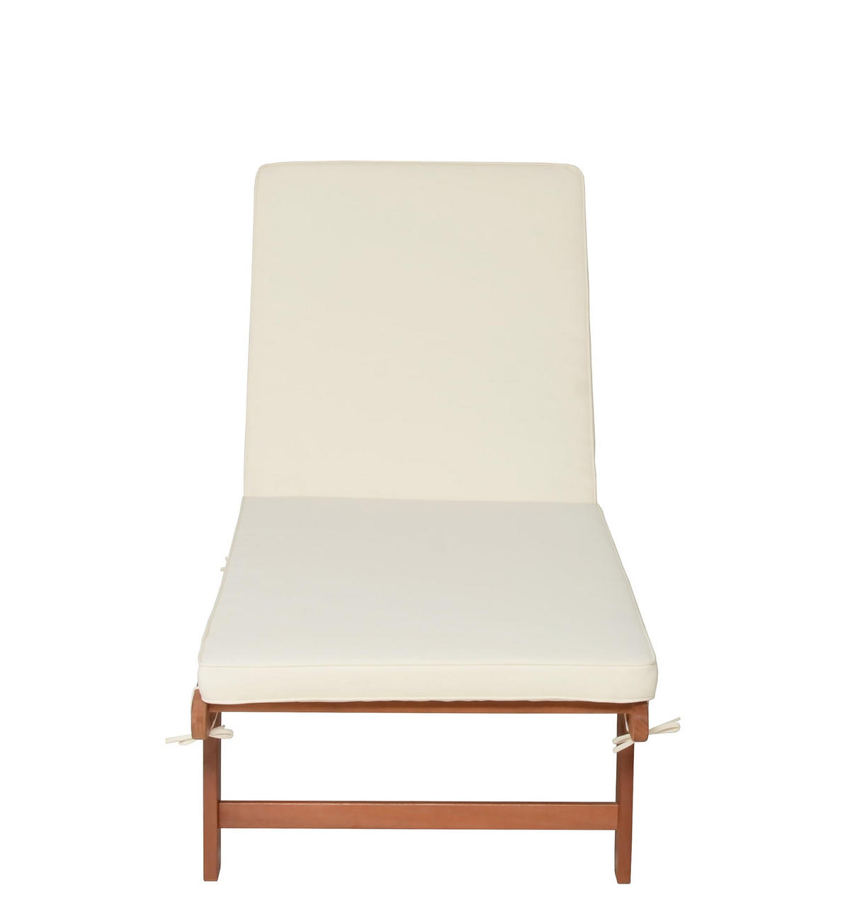 SONNENLIEGE Sano Verstellbar mit Auflage Beige Gartenliege - Beige, Holz (64/89/183cm) - DELUKE