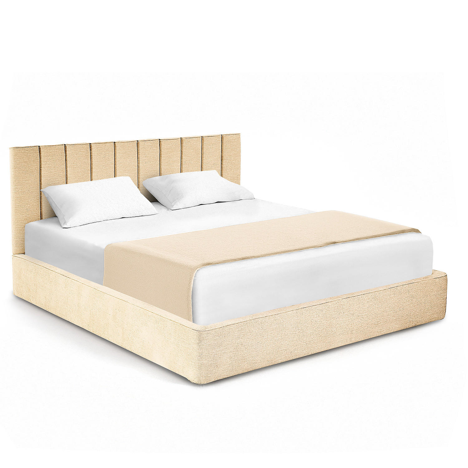 POLSTERBETT - Creme, Textil (180/200cm) - home24