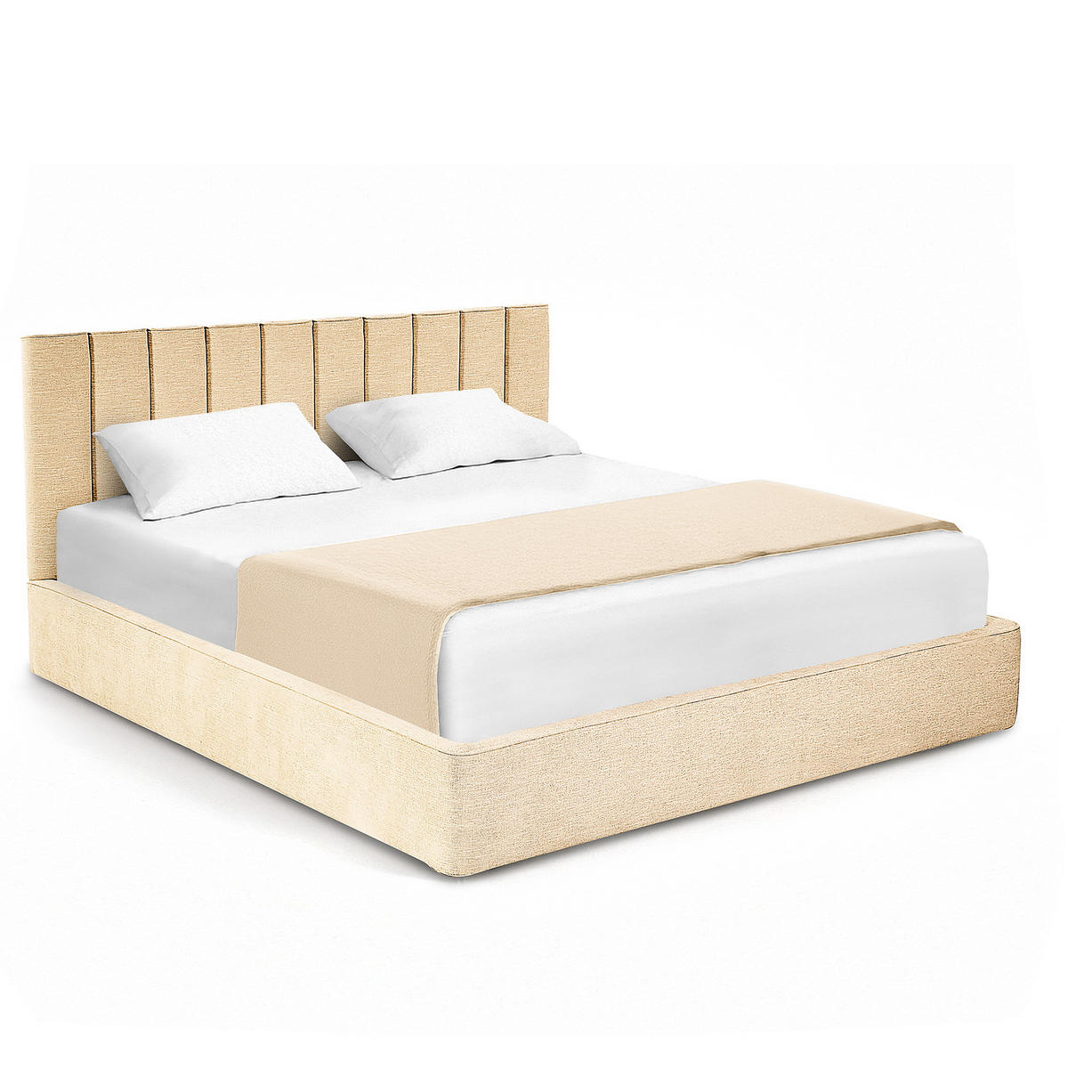 POLSTERBETT - Creme, Textil (180/200cm) - home24