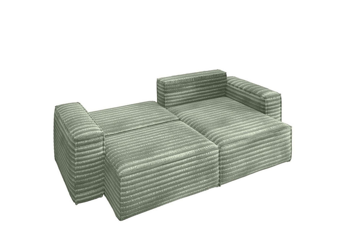 ECKSOFA Schlafsofa Madlen - Hellgrün, Holzwerkstoff/Textil (248/140cm) - Fun Möbel