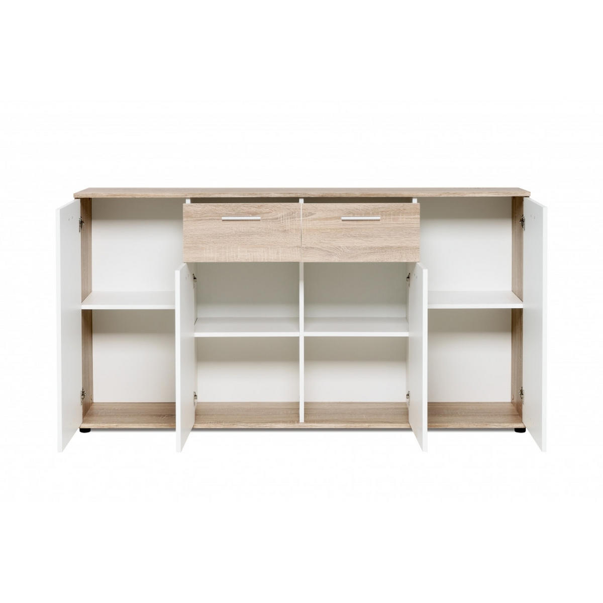 KOMMODE Jacky 160/85/35 cm Eiche Sonoma Sägerau - Sonoma Eiche, Holzwerkstoff (160/85/35cm) - Finori GmbH