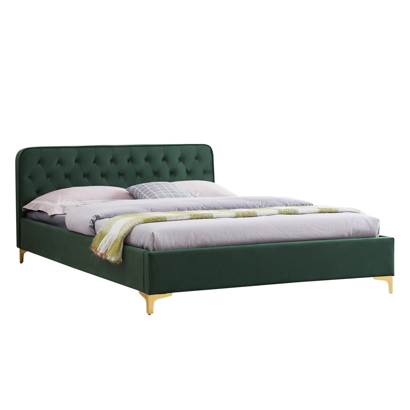 POLSTERBETT GLAMOUR 140X200 CM - Grün, Textil (140/200cm) - CARO-Möbel
