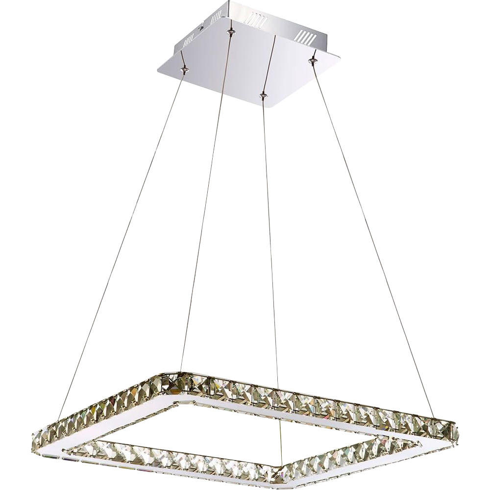 LED HÄNGELEUCHTE MARILYN Chrom Silber - Silberfarben, Metall (49/49/180cm) - Globo Lighting