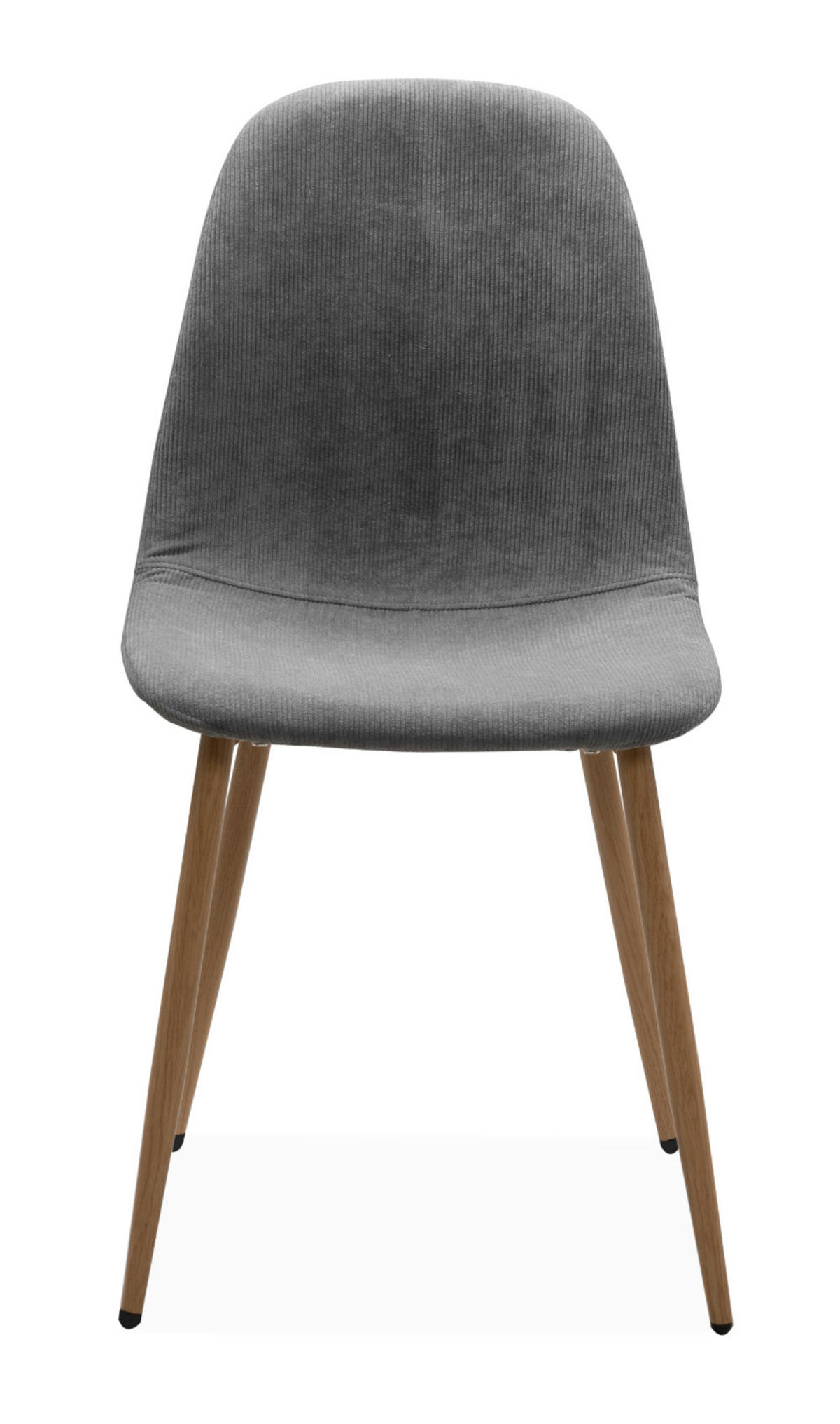 STUHL 4er-Set grau Cord, Esszimmerstuhl mit 4-Fuß-Gestell - Braun/Grau, Textil/Metall (50/83/43cm) - Furn.Design