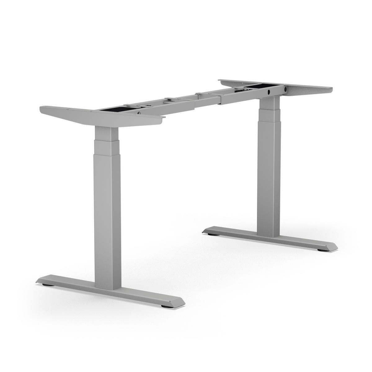 SCHREIBTISCH 150/80 elektrisch höhenverstellbar aus Wildeiche ergonomisch - Weiß - Weiß/Braun, Holz (80/150/72.5cm) - MeinMassivholz