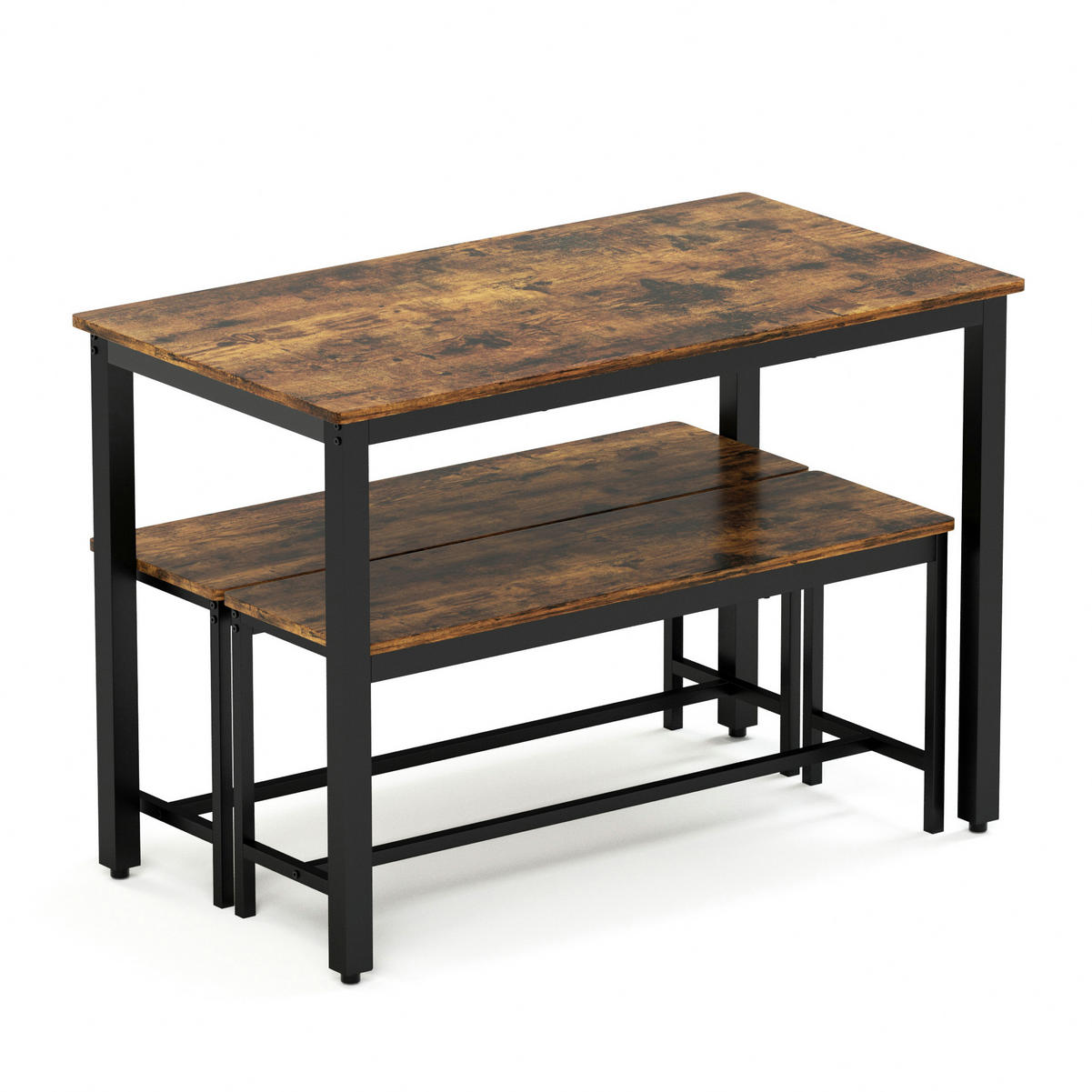 ESSGRUPPE DE-39327 4-teilig, mit 2 Bänken Braun - Braun, Holzwerkstoff (110/75/60cm) - ComfortXL