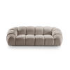 SOFA Diana aus Strukturierter Samt dunkelbeige 3 Sitzplätze - Mokka, Textil (114/72/234cm) - Micadoni