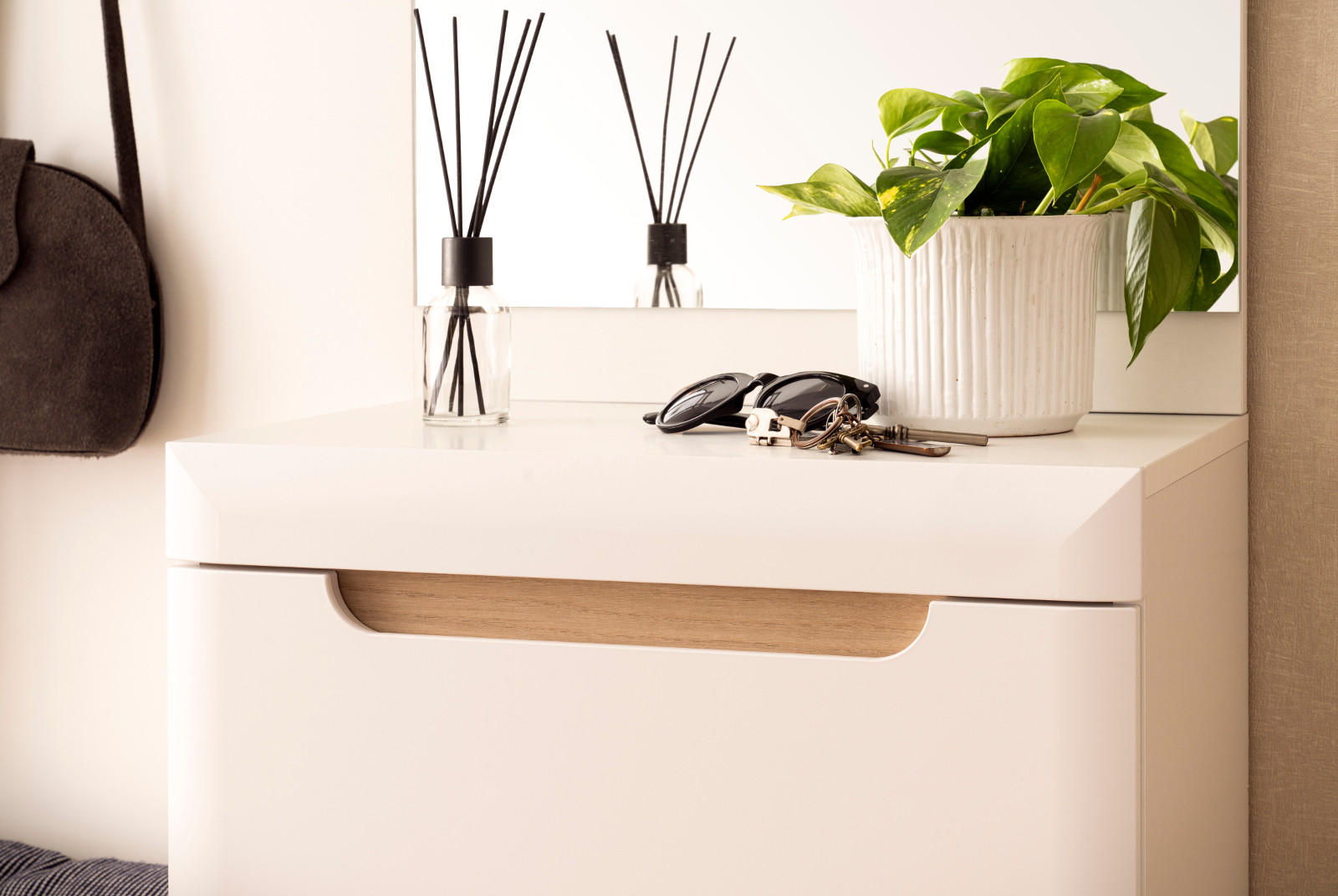 Thumbnail - Furn.Design Garderoben-Set, Weiß, Eiche, Holzwerkstoff, Nachbildung, Uni, 2 Fächer, 1 Schubladen, Rechteckig, rund, 107x...