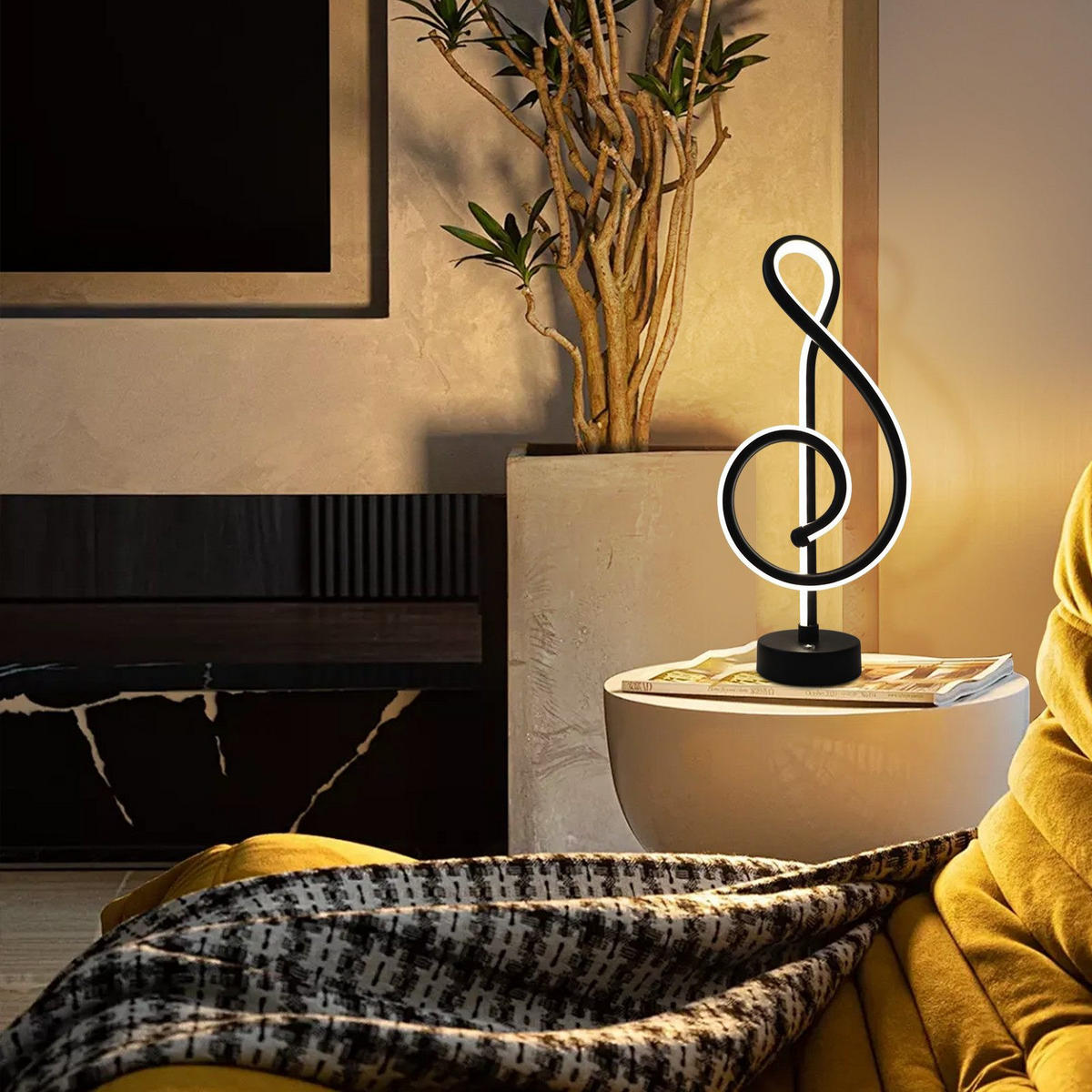 TISCHLEUCHTE Seebar 16.5/2.5/38.5 cm - Schwarz, Metall (38.5/16.5/2.5cm) - ZMH