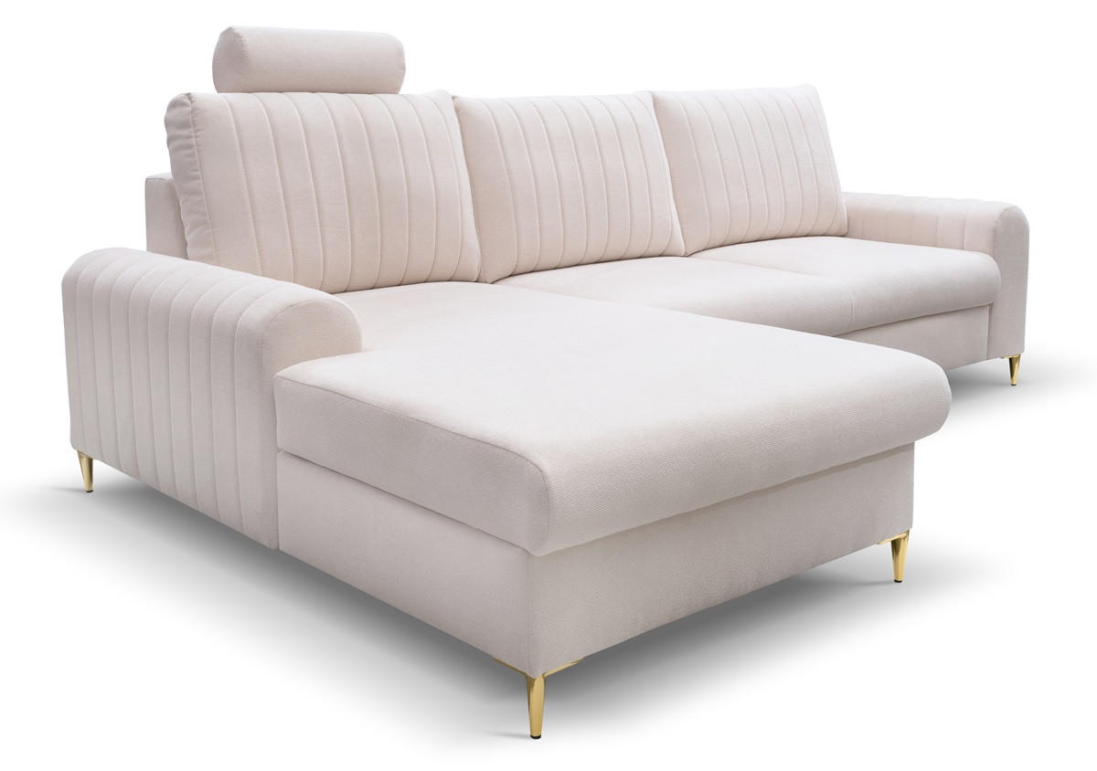 ECKSOFA Creme Mango Mit Schlaffunktion Links - Beige, Naturmaterialien/Textil (251/164cm) - Sepro Meble