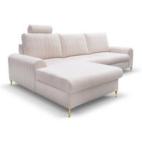 ECKSOFA Creme Mango Mit Schlaffunktion Links - Beige, Naturmaterialien/Textil (251/164cm) - Sepro Meble