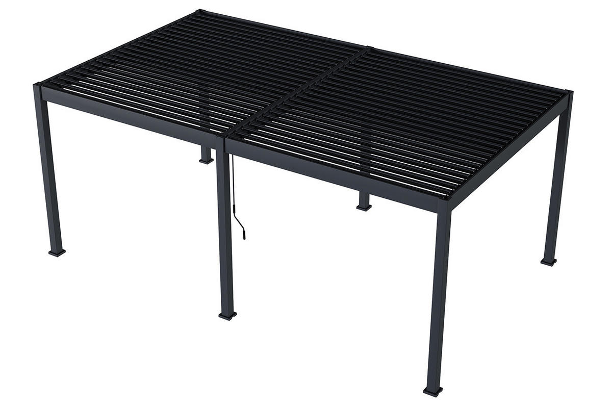 LAMELLENDACH-PERGOLA Oasis 3,6 x 6 m Anthrazit Aluminium - Grau, Kunststoff (80/175/120cm) - Green Spirit